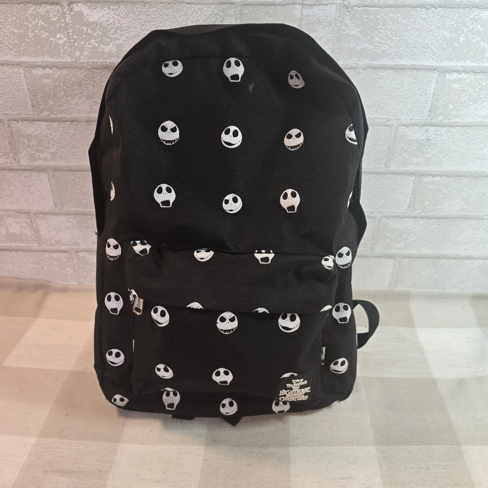 Jack Skellington Print Black Backpack 16